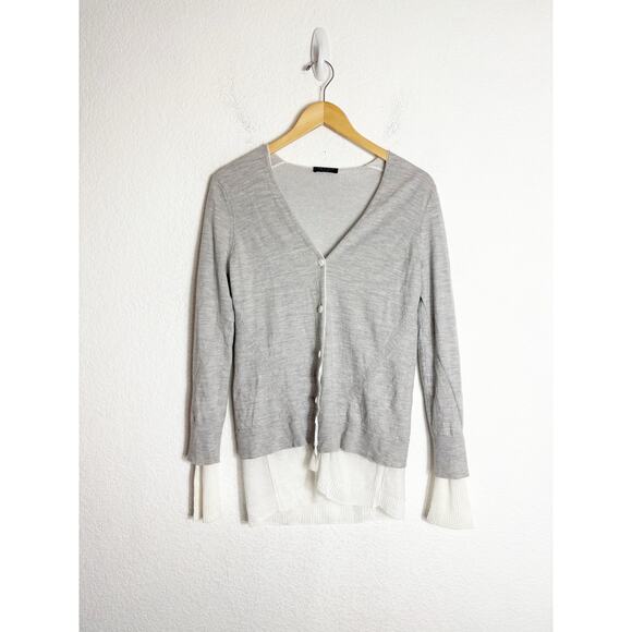 Rag & Bone Alyssa Merino Wool Cardigan Gray Size Medium Lightweight Button Chic - Picture 3 of 13